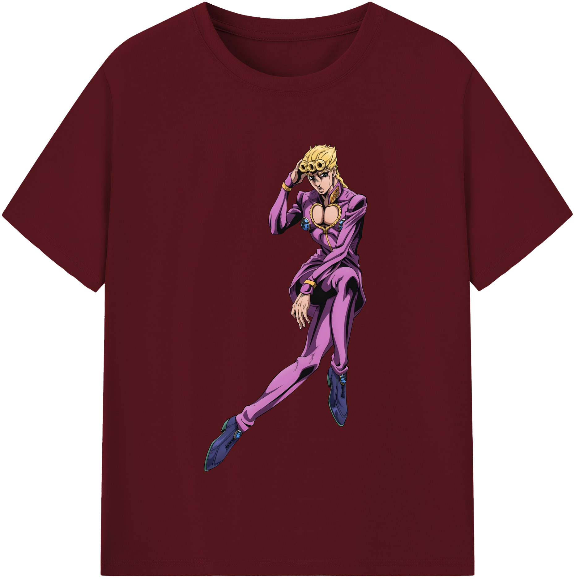（画像用） ジョジョの奇妙な冒険 ジョルノ?ジョバァーナ JoJo's Bizarre Adventure Giorno Giovanna 綿100％半袖Tシャツ（フロントプリント）